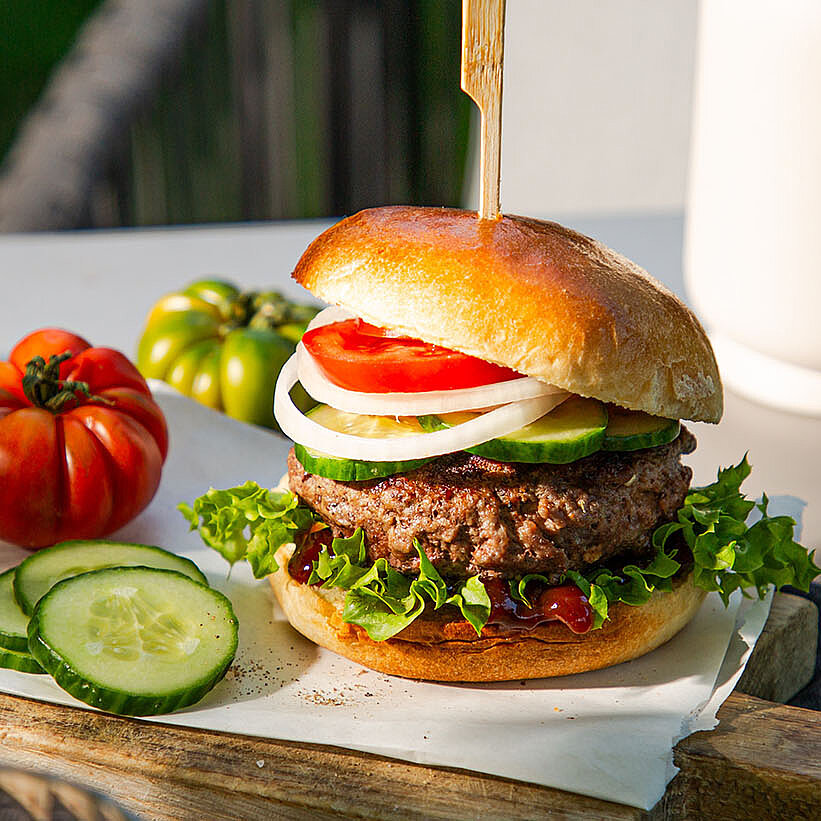 BBQ-Burger mit Kashkaval