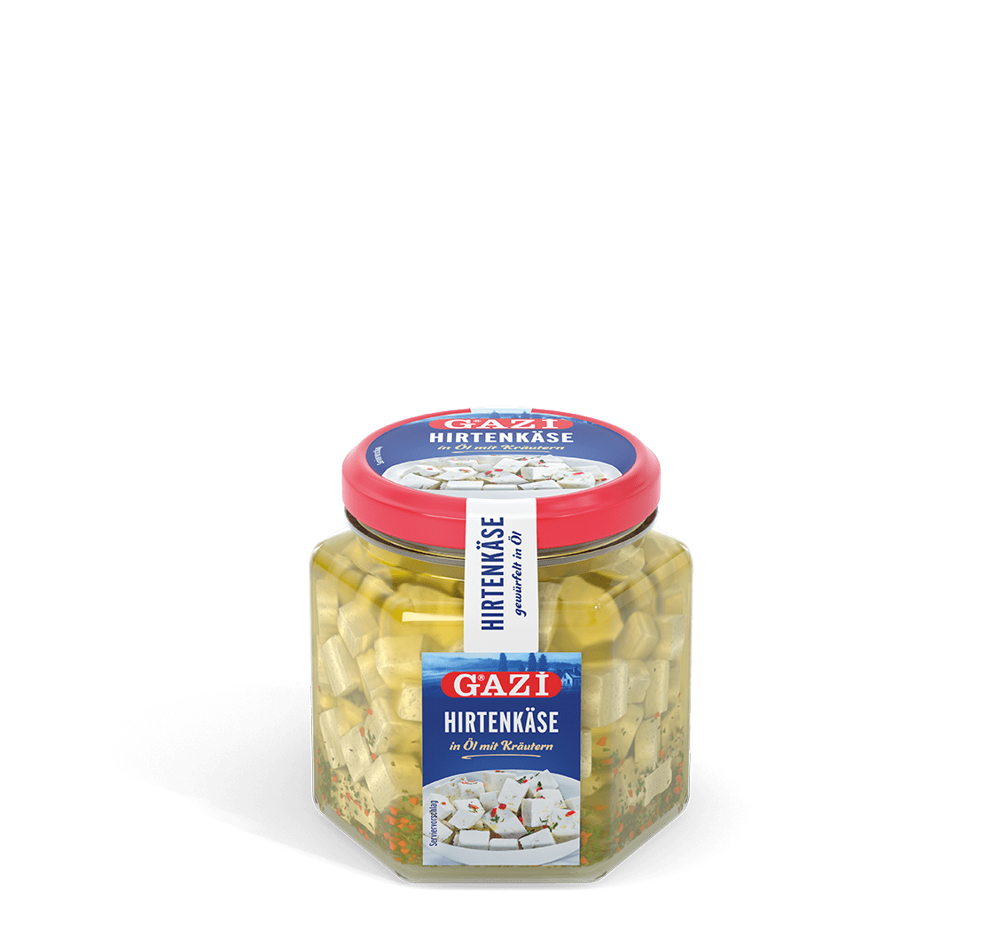 GAZİ Hirtenkäse gewürfelt in Öl mit Kräutern